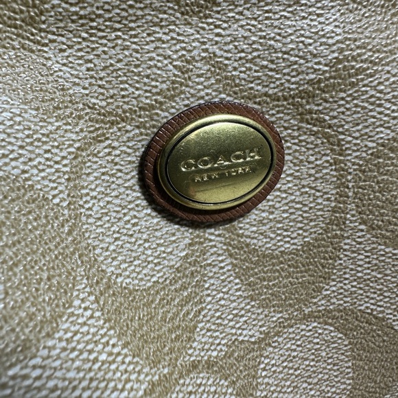 Coach Peyton Cora F24606 Tan Signature Coated Canvas Domed Satchel Bag - Picture 7 of 7